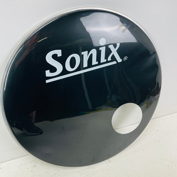22"  Sonix Front Bass Drum Head | Black Drum Skin | With Port Hole #5354